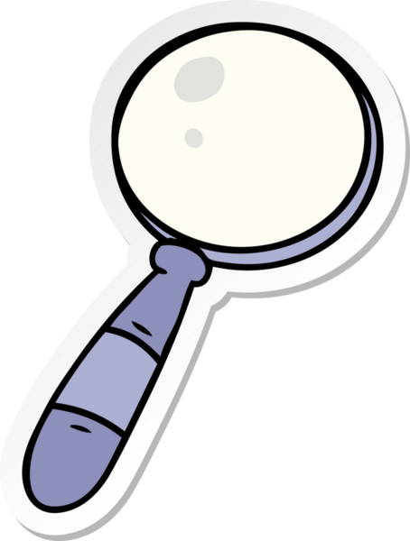 İnsan eliyle çizilmiş bir büyüteç karalaması.