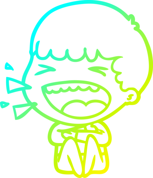 Bir insan tarafından çizilmiş gülen adamın soğuk çizgi çizimi.