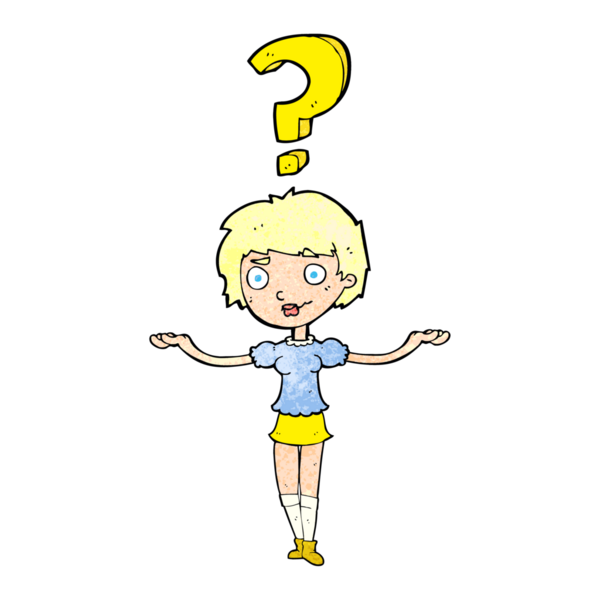 Çizgi filmdeki kadın bir insan tarafından çizilmiş sorular soruyor.