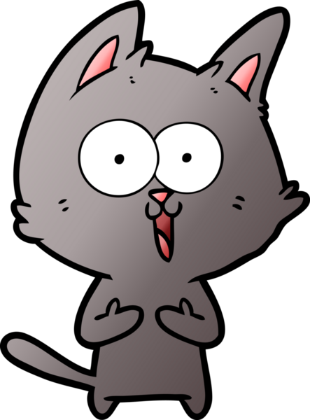 Bir insan tarafından çizilmiş komik çizgi film kedisi.