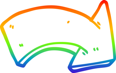 gökkuşağı gradyan çizgi çizimi bir insan tarafından çizilmiş ok işareti