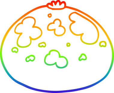 gökkuşağı gradyan çizgi çizimi bir insan tarafından çizilmiş bir kabak