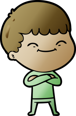 Bir insan tarafından çizilmiş mutlu çocuk çizgi filmi.