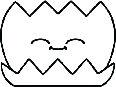 Bir insan tarafından çizilmiş nilüfer çiçeğinin çizgi çizimi.