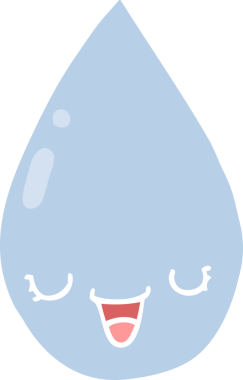 bir insan tarafından çizilmiş düz renk çizgi film yağmur damlası