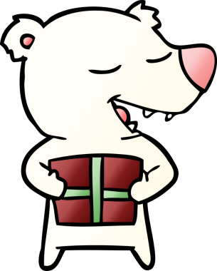 Karikatür kutup ayısı bir insan tarafından çizilmiş.