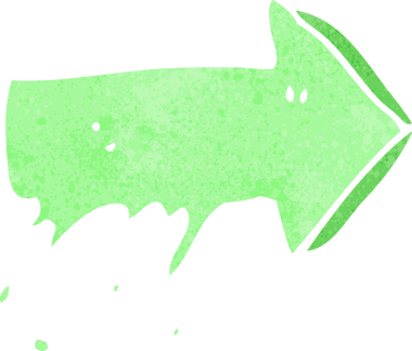 Bir insan tarafından çizilmiş sümüksü ok sembolü.