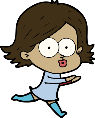 Çizgi film kızı somurtuyor bir insan tarafından