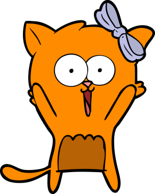 Bir insan tarafından çizilmiş çizgi film kedisi.