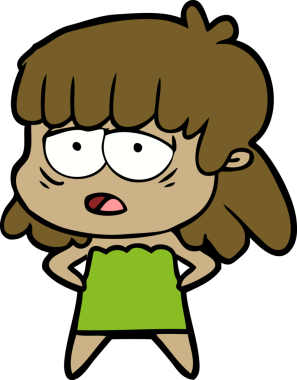 Bir insan tarafından çizilmiş yorgun bir kadın.