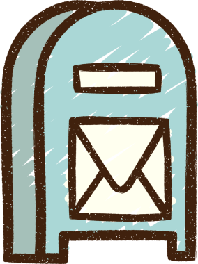 Bir insan tarafından çizilen posta kutusu tebeşiri