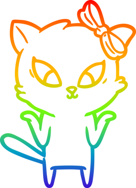 gökkuşağı gradyanı çizimi bir insan tarafından çizilmiş çizgi film kedisi