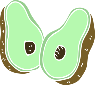 Bir insan tarafından çizilmiş karton avokado.