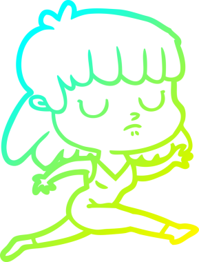 Soğuk gradyan çizgi çizimi, bir insan tarafından çizilmiş ilgisiz bir kadının çizimi.