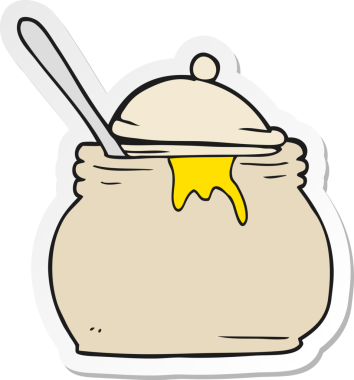 Bir insan tarafından çizilmiş hardal kabının çıkartması.