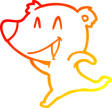 Bir insan tarafından çizilmiş gülen ayı karikatürü.