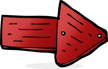 bir insan tarafından çizilmiş ok sembolü.