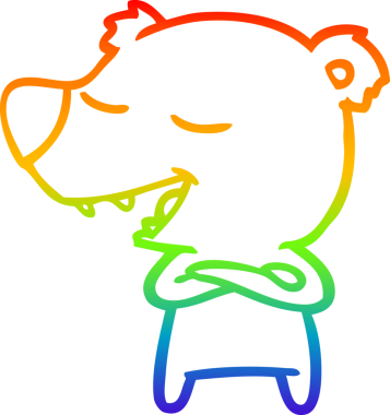 Bir insan tarafından çizilen kutup ayısının gökkuşağı gradyanı çizimi