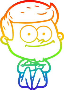 Bir insan tarafından çizilmiş mutlu bir adamın çizgi çizimi.