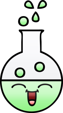 Bir insan tarafından çizilmiş bir test tüpünün gölgeli çizgi filmi.