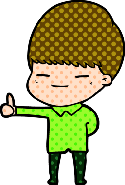 Bir insan tarafından çizilmiş kendini beğenmiş bir çocuk.