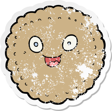 Bir insan tarafından çizilmiş karikatür bisküvisi.