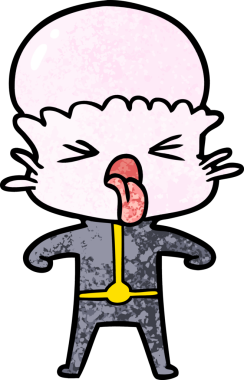 Bir insan tarafından çizilmiş iğrenç bir çizgi film uzaylısı.