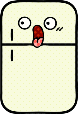 Bir insan tarafından çizilmiş buzdolabı karikatürü.