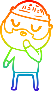 Bir insan tarafından çizilmiş sakallı bir karikatür çizimi.