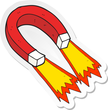 Bir insan tarafından çizilmiş bir karikatür mıknatısı.