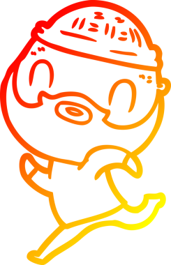 Bir insan tarafından çizilmiş sakallı bir adamın sıcak çizgi çizimi.