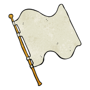 Bir insan tarafından çizilmiş serbest çizgi film beyaz bayrak