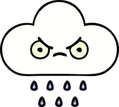 Bir insan tarafından çizilmiş bir yağmur bulutu çizgi filmi.