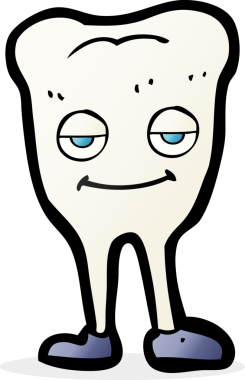 Bir insan tarafından çizilmiş mutlu bir diş.