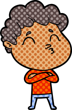 Çizgi film adamı somurtuyor Bir insan tarafından çizilmiş