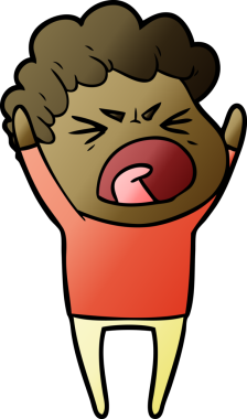 Bir insan tarafından çizilmiş öfkeli bir adam.