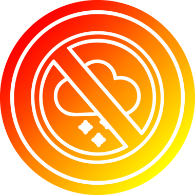 Hiçbir soğuk hava dairesel ikonu bir insan tarafından çizilmiş sıcak eğimli değil