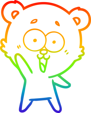 gökkuşağı gradyan çizimi bir insan tarafından çizilmiş oyuncak ayı karikatürü