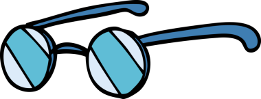 Bir insan tarafından çizilmiş yuvarlak gözlük.