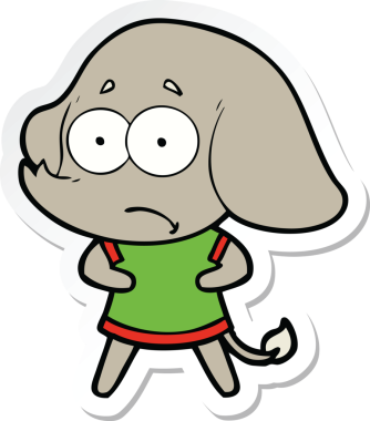 Bir insan tarafından çizilmiş belirsiz bir filin çıkartması.