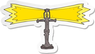 Bir insan tarafından çizilmiş parlak sokak lambasının çıkartması.