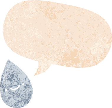 bir insan tarafından çizilmiş grunge sıkıntılı retro desenli konuşma baloncuklu çizgi film yağmur damlası