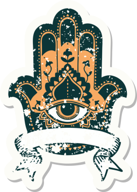 Bir insan tarafından çizilmiş eski bir haç amblemi.