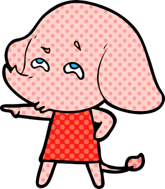 Bir insan tarafından çizilmiş karikatür fili