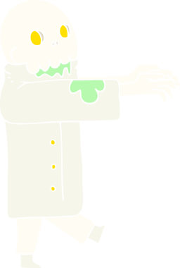 Bir insan tarafından çizilmiş bir zombinin düz renk çizimi