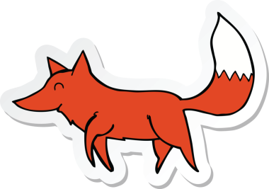 Bir insan tarafından çizilmiş bir kurt çizgi filminin çıkartması.