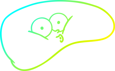 Bir insan tarafından çizilmiş karaciğerin soğuk gradyan çizgisi