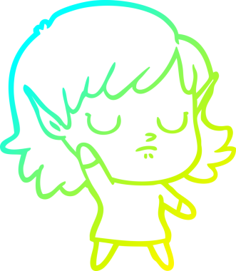 Bir insan tarafından çizilmiş soğuk gradyan çizgi çizimi.