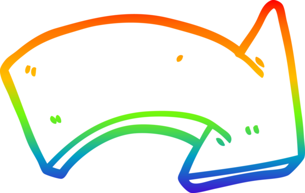 gökkuşağı gradyan çizgi çizimi bir insan tarafından çizilmiş ok işareti