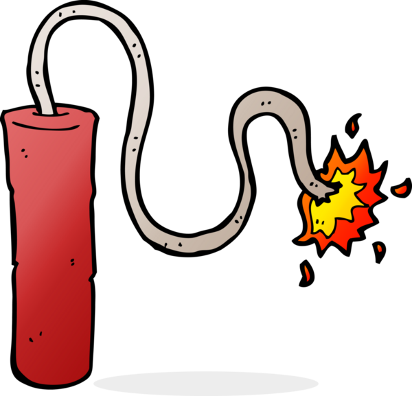 bir insan tarafından çizilmiş karikatür dinamiti.